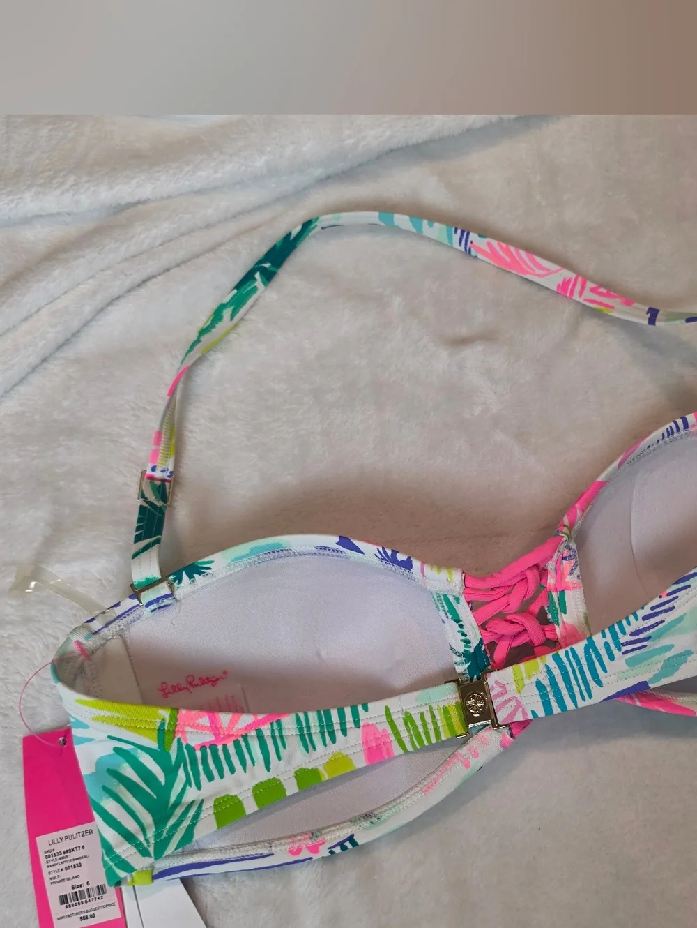 New Lilly Pulitzer Sandy Lattice Bandeau TOP ONLY Size 6